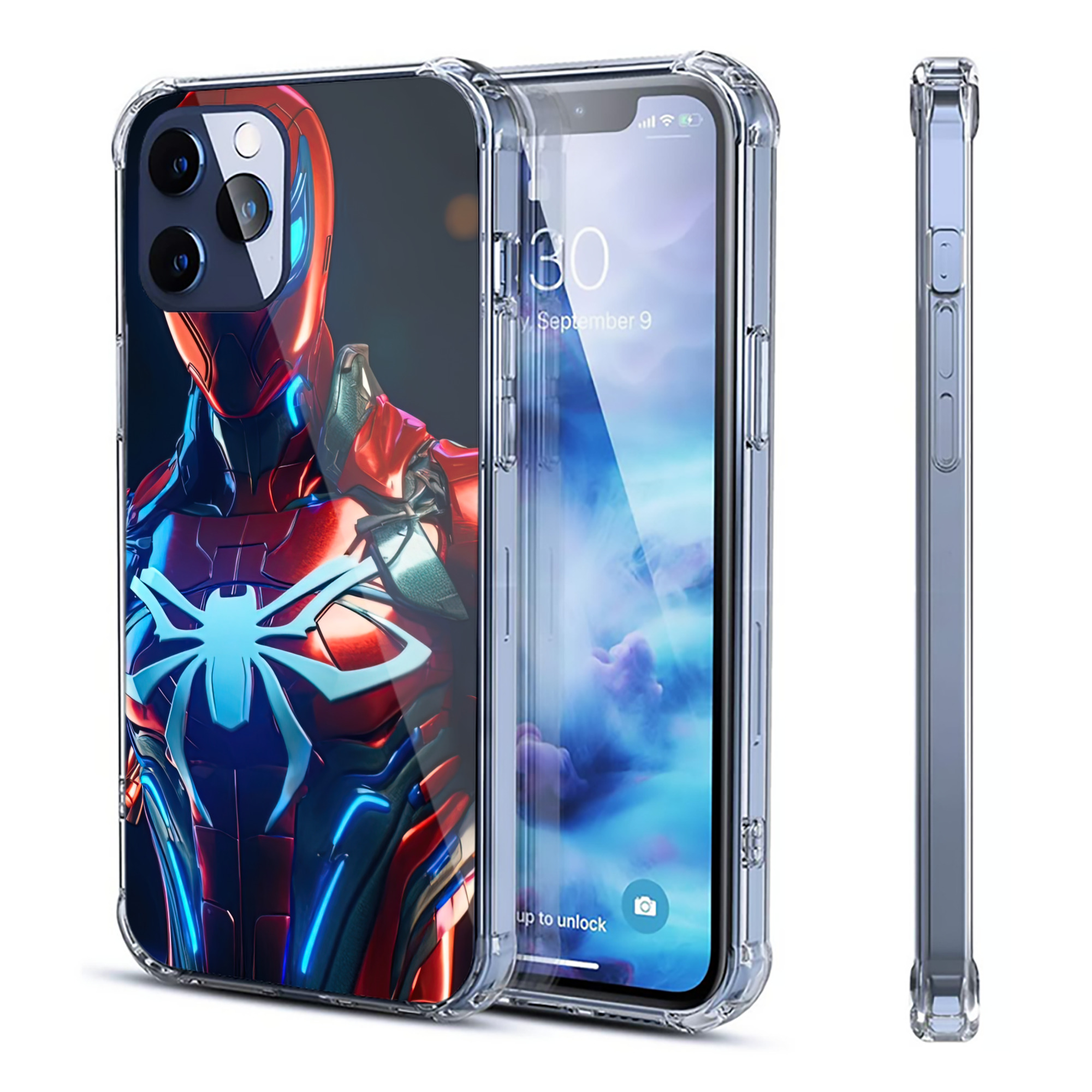 （画像用） Spider Man スパイダーマン 【iPhone 12シリーズ対応】透明スマホケース（クリアソフトケース）